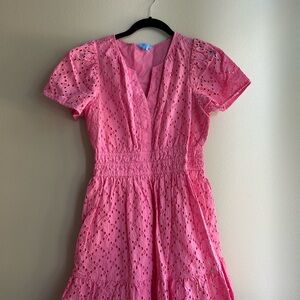 Draper James Wilson Mini Dress in Pink Eyelet